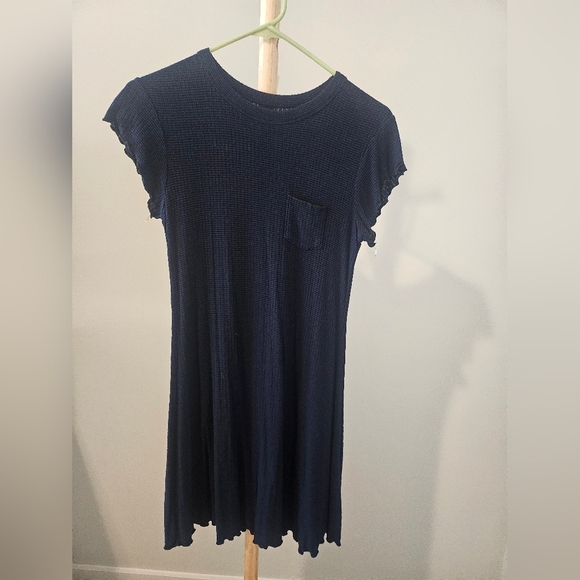 BDG Dark Blue Cap Sleeve Mini Dress - Picture 3 of 4